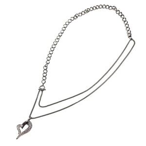 Long Chain Heart Pendant Necklace